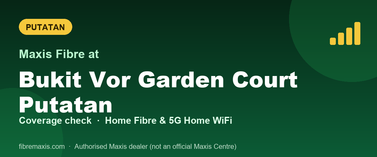 Maxis Fibre coverage at Bukit Vor Garden Court Putatan, Putatan