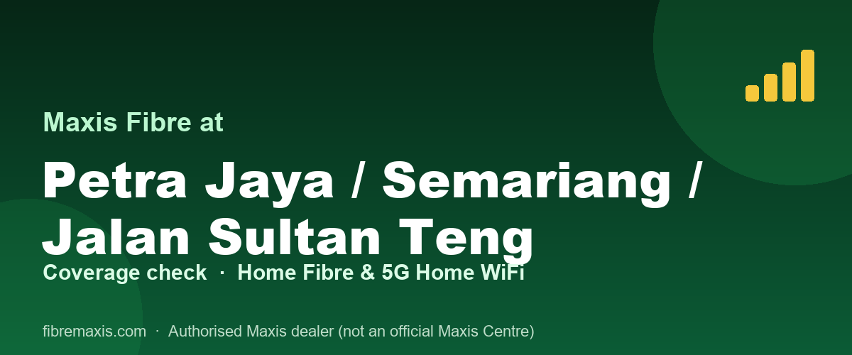 Maxis Fibre coverage at Petra Jaya / Semariang / Jalan Sultan Teng
