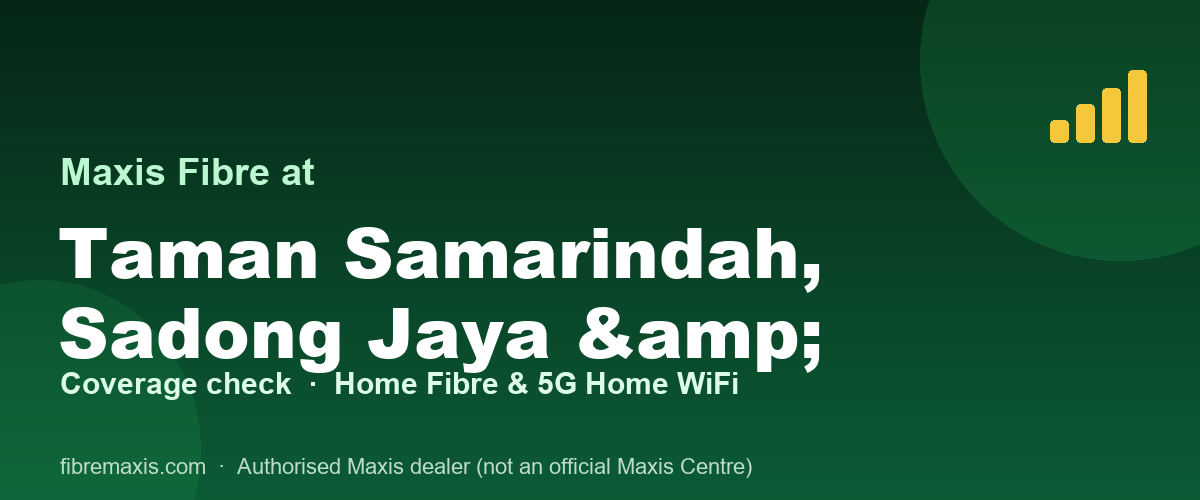 Maxis Fibre coverage at Taman Samarindah, Sadong Jaya & Sarmuj