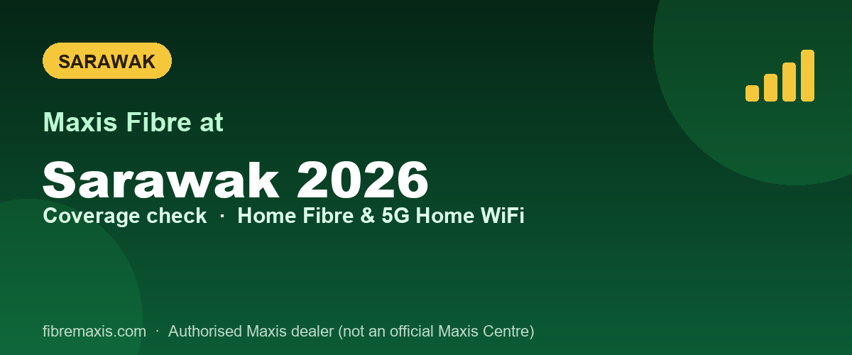 Maxis Fibre coverage at Sarawak 2026, Sarawak