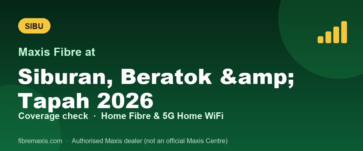 Maxis Fibre coverage at Siburan, Beratok & Tapah 2026, Sibu