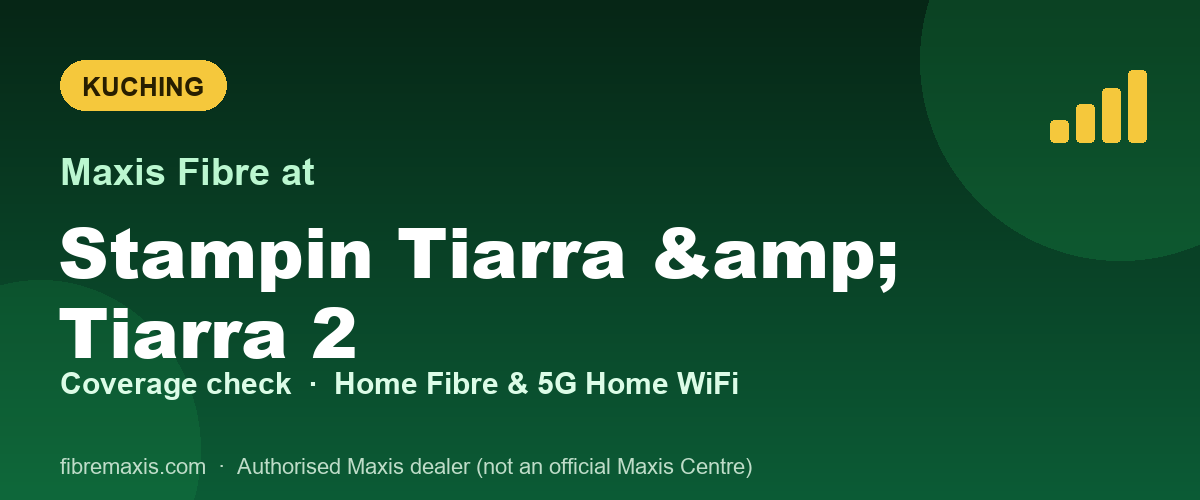 Maxis Fibre coverage at Stampin Tiarra & Tiarra 2, Kuching