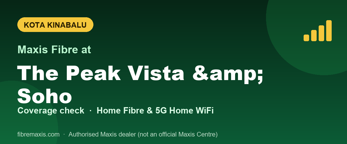 Maxis Fibre coverage at The Peak Vista & Soho, Kota Kinabalu
