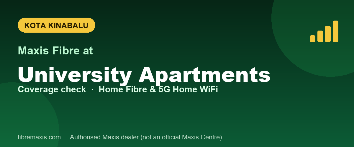 Maxis Fibre coverage at University Apartments, Kota Kinabalu